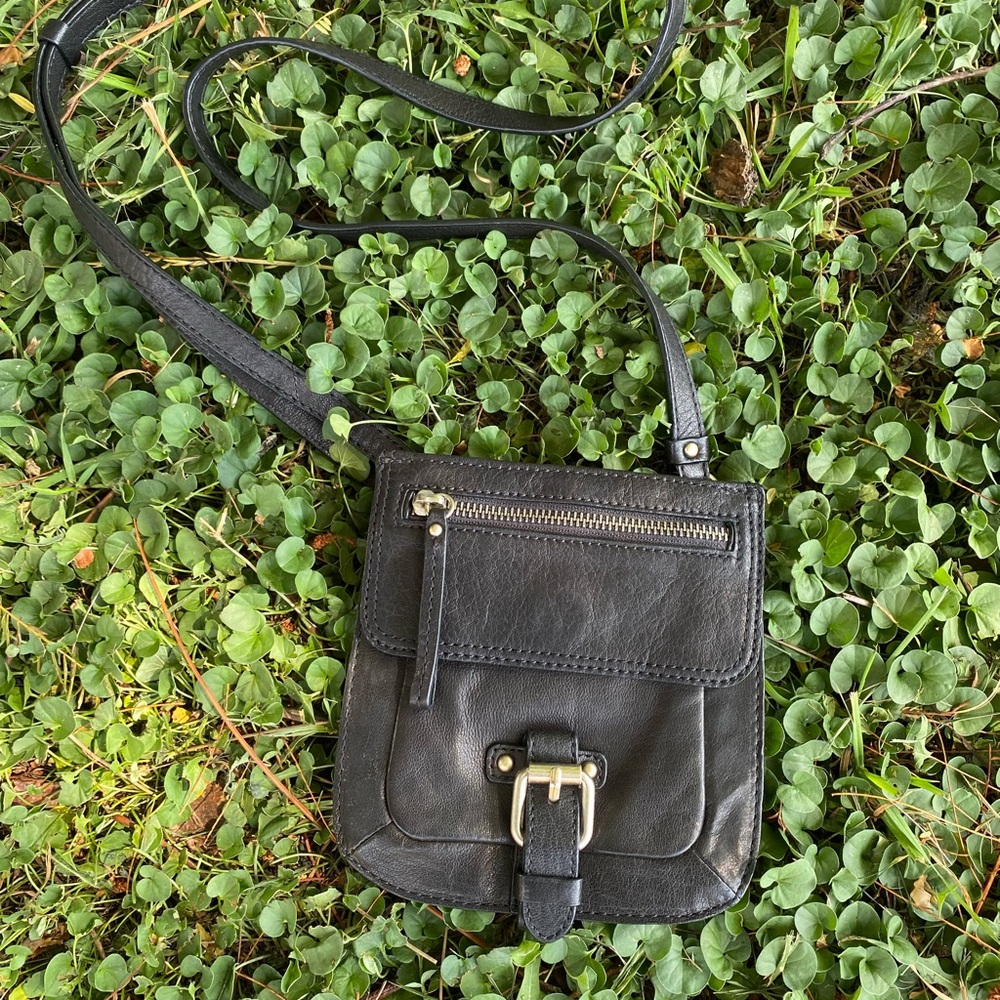 Black Leather Crossbody Bag